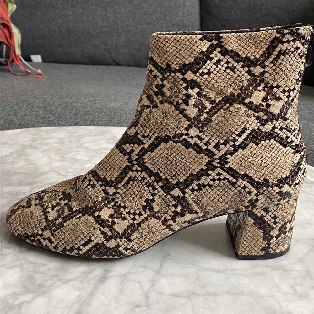 Mango Snakeskin Pattern Ankle Boots - image 4